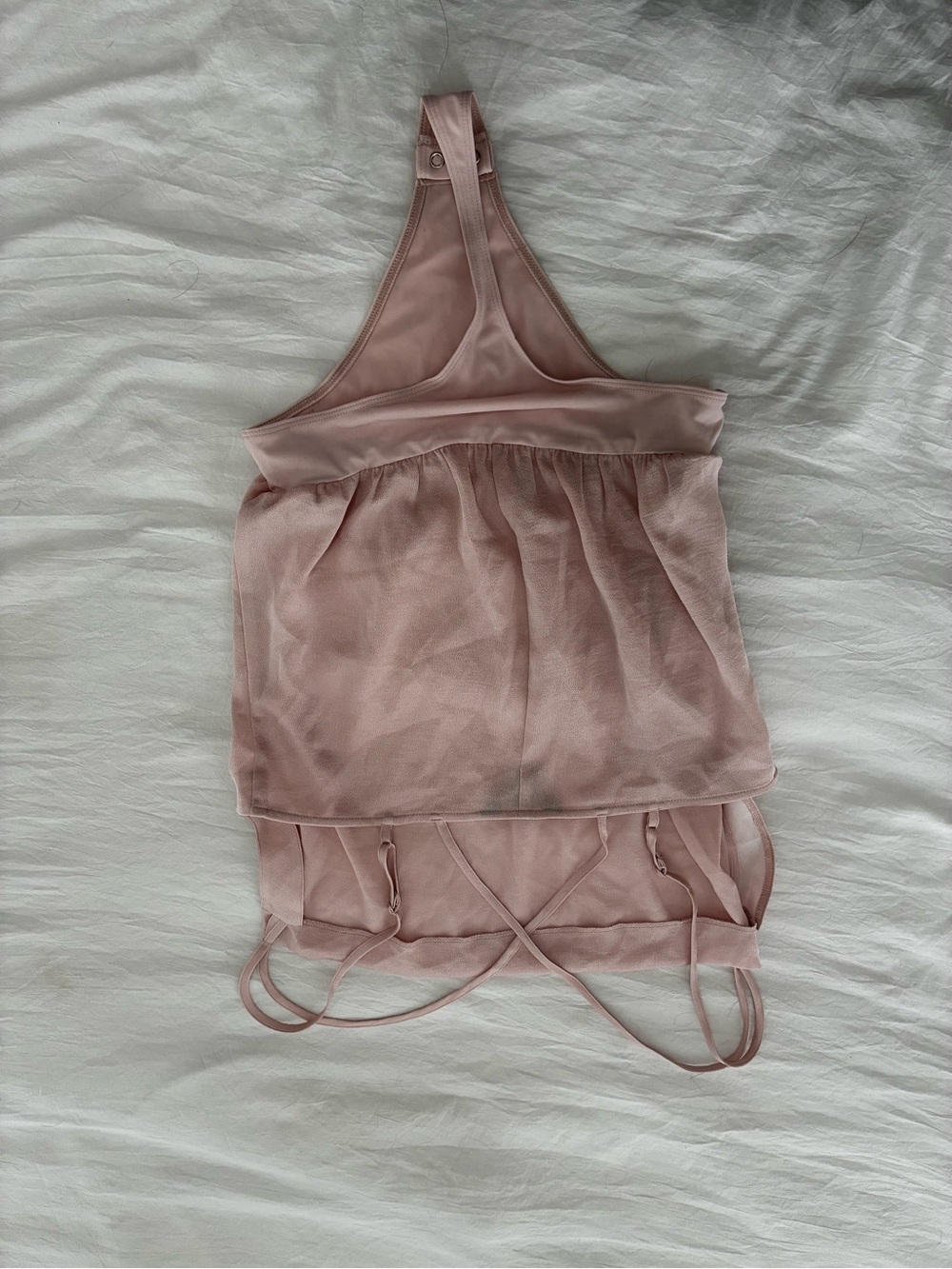 Express Blush Pink Strappy Bodysuit with Cross-Back - Picture 4 of 4